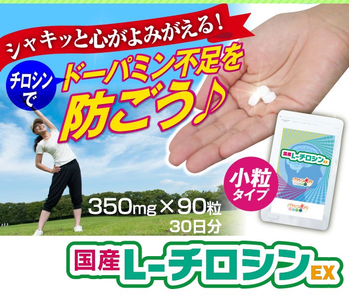 1日3粒×90粒(30日分)の国産L-チロシンEX
